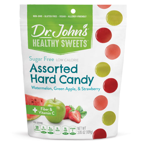 Dr. John's Healthy Sweets assorted hard candy package on a white background
