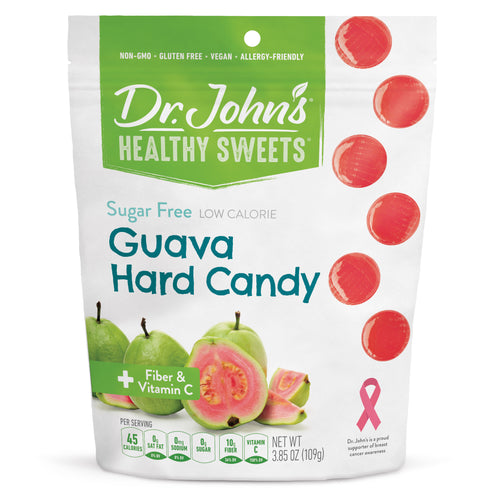 Dr. John's Healthy Sweets Guava Hard Candy package on a white background