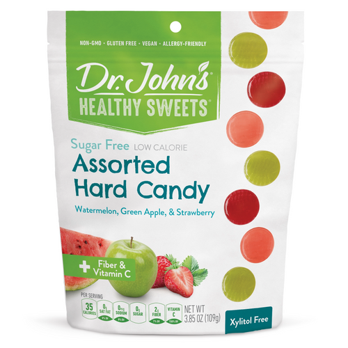 Dr. John's Healthy Sweets assorted hard candy package on a white background