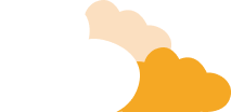 White, Peach and Orange Cloud Vector