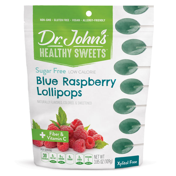 Xylitol Free Blue Raspberry Oval Lollipops Dr. John's Gourmet