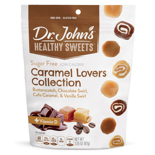 Dr. John's Healthy Sweets Caramel Lovers Collection packaging on a white background