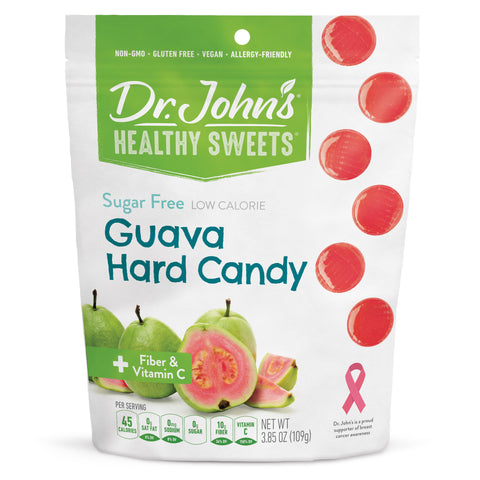Dr. John's Healthy Sweets Guava Hard Candy package on a white background