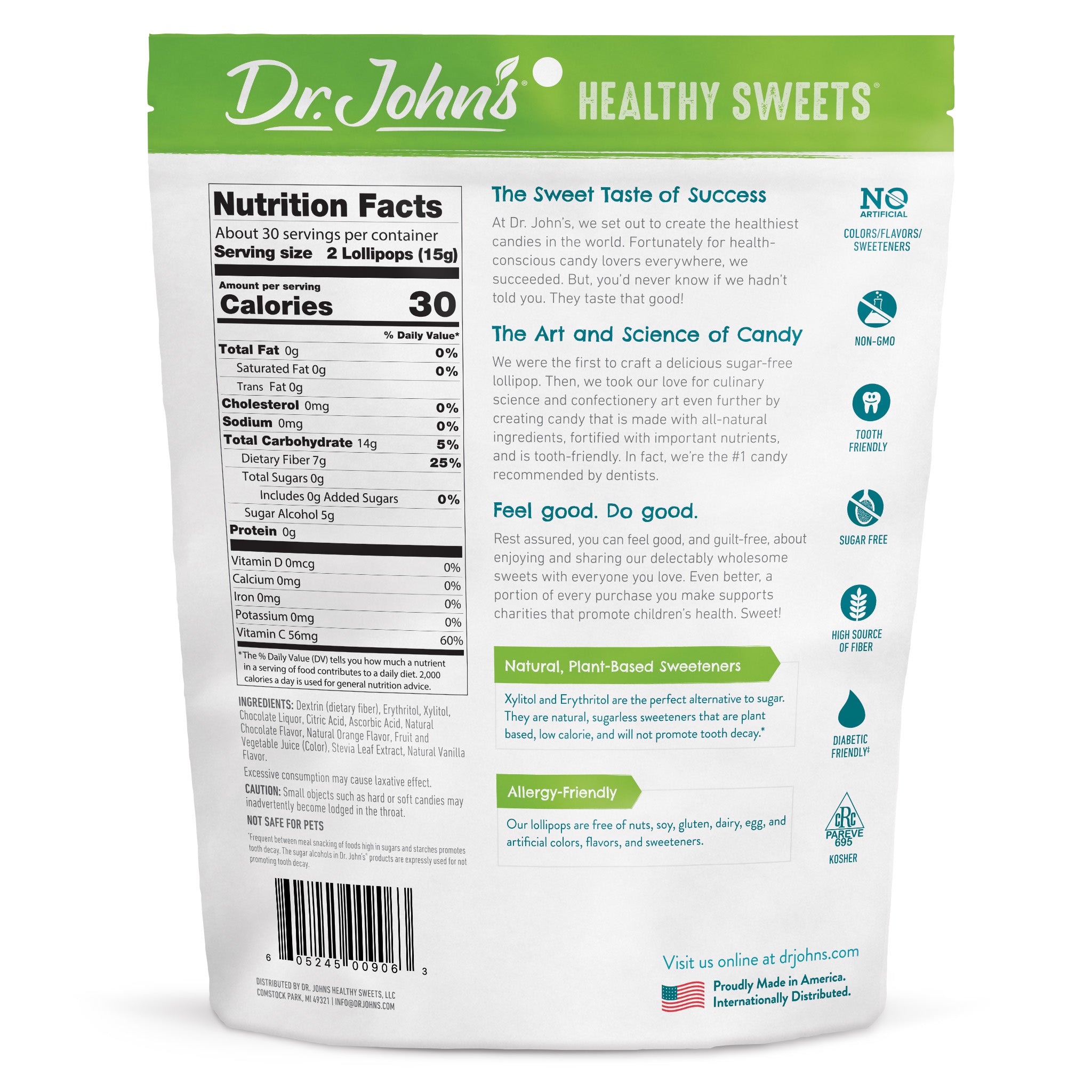 Orange Chocolate Sugar-Free Lollipops | Xylitol Candy | Dr. John's