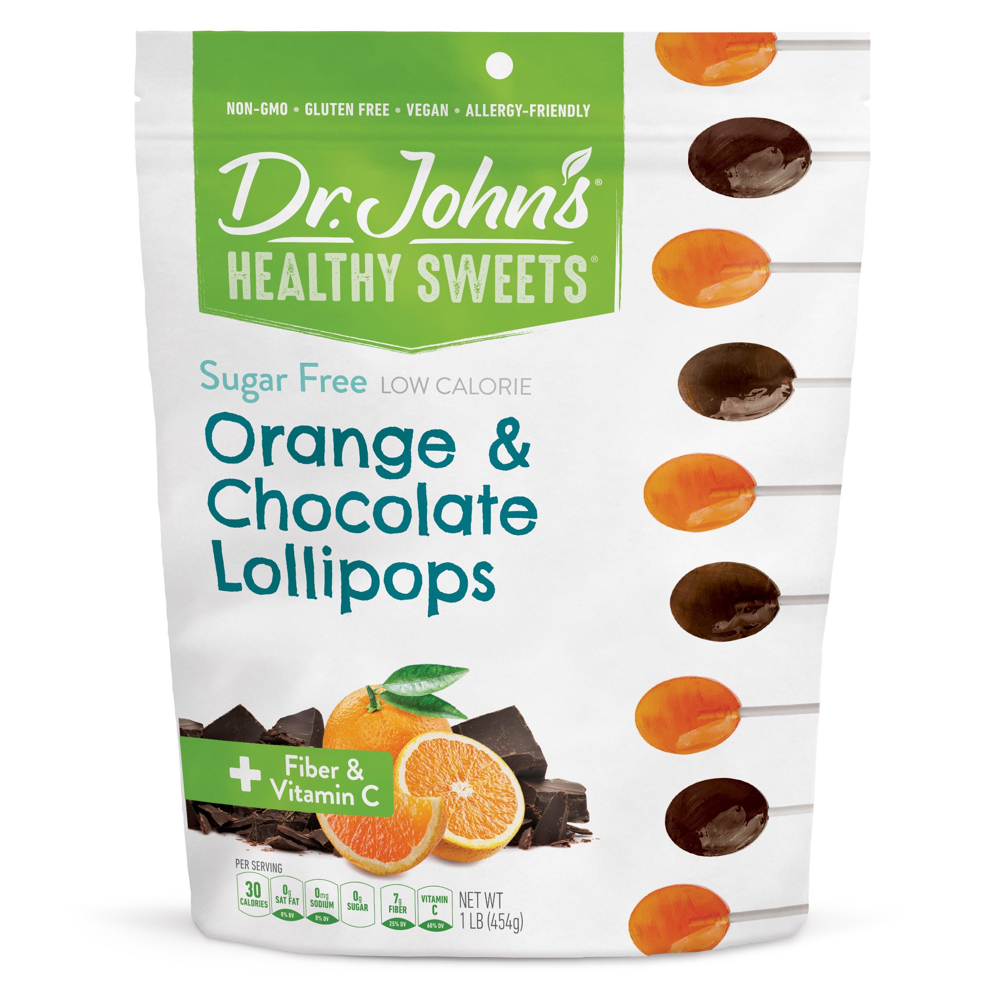 Orange Chocolate Sugar-Free Lollipops | Xylitol Candy | Dr. John's