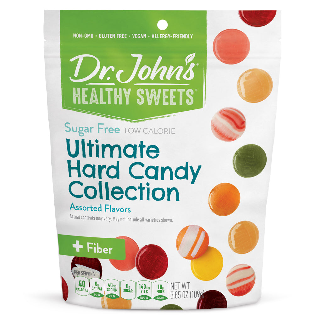 Packaging of Dr. John's Healthy Sweets Ultimate Hard Candy Collection on a white background