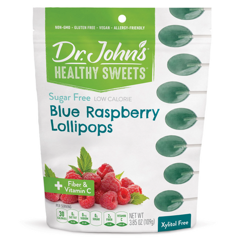 Xylitol Free Blue Raspberry Oval Lollipops